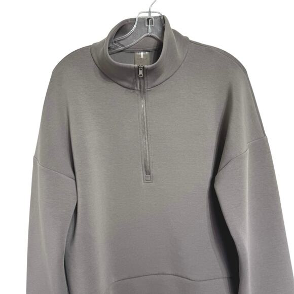 CALIA Women's Soft Scuba 1/4 Zip Relaxed Sweatshirt Gauntlet Gray Size Large - Picture 4 of 10